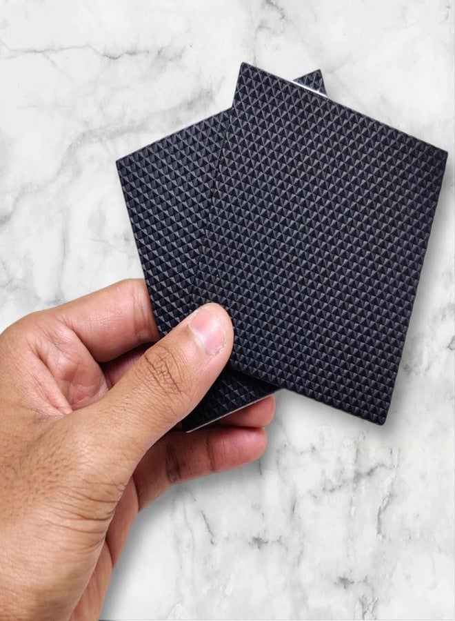 Prostuff.in® Anti-Slip Self-Adhesive Square Furniture Pad Noise Insulation for Sofa, Chair, Cupboard Floor Home Assessors (Big Size: 8.5 Cm) Black Colour 2 Pcs - Image 1